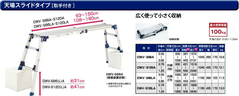 ピカコーポレイション 四脚アジャスト式足場台 DWV-S86A - 3