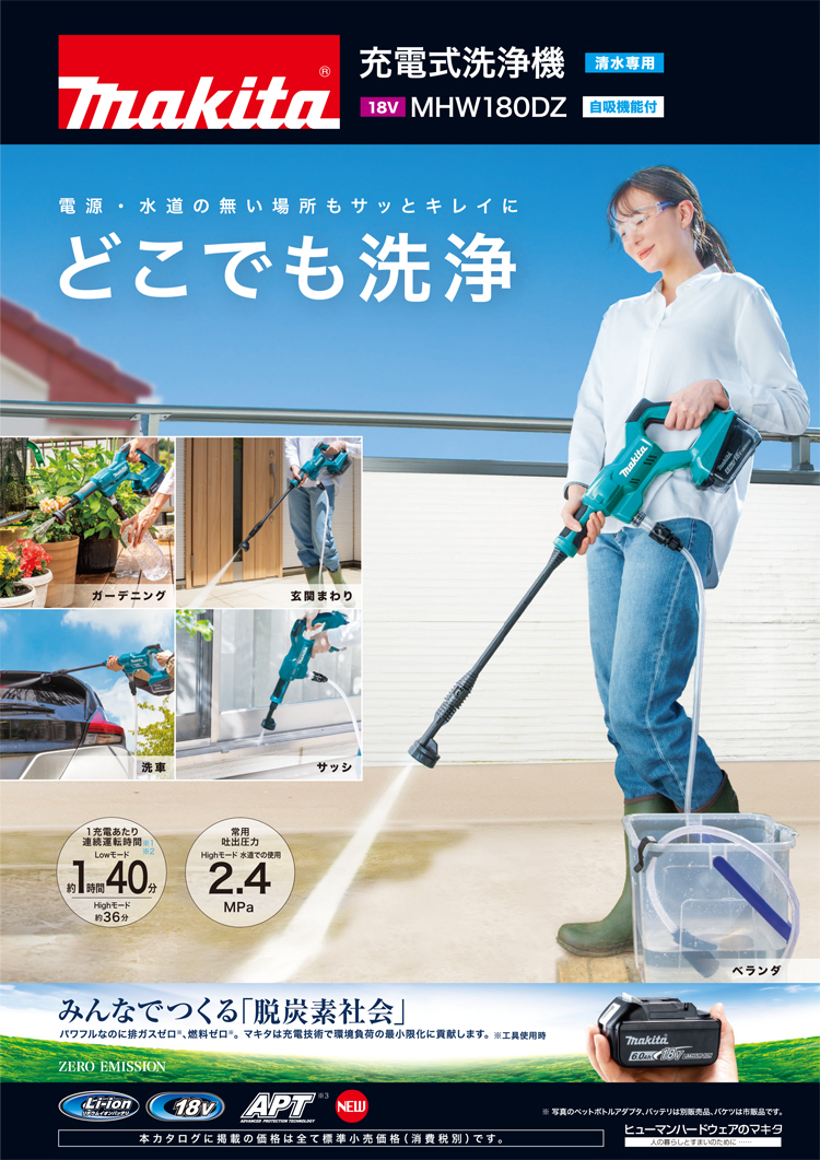 マキタ充電式洗浄機